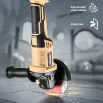 Shieldpro Cordless Rotating head Angle Grinder 4-1/2 inch, 20V Battery Grinder Tool,2×Cordless 4.0Ah Battery &Charger, Power Angle Grinder for Cutting, Griding, Polishing