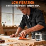 DOVAMAN L5 Apex Detail Sander, 1.1Amp Electric Sander w/Micro-Filter Dust Box, Aluminum Fan Blade, Copper Motor, Max No-load Speed 12,000 RPM, 12PCS(80P/180P) Sanderpapers for Wood, Plastic, Metal