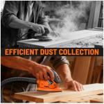 DOVAMAN L5 Apex Detail Sander, 1.1Amp Electric Sander w/Micro-Filter Dust Box, Aluminum Fan Blade, Copper Motor, Max No-load Speed 12,000 RPM, 12PCS(80P/180P) Sanderpapers for Wood, Plastic, Metal