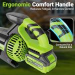 Cordless Leaf Blower with 715 CFM, 35,000 RPM Brushless Motor, Lightweight Electric Blower with LCD & 3-Speed Modes, Battery Powered with 2×4.0Ah Batteries & Charger for Lawn Care, Yard, Patio & Car