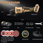 Shieldpro Cordless Rotating head Angle Grinder 4-1/2 inch, 20V Battery Grinder Tool,2×Cordless 4.0Ah Battery &Charger, Power Angle Grinder for Cutting, Griding, Polishing