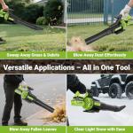 Cordless Leaf Blower with 715 CFM, 35,000 RPM Brushless Motor, Lightweight Electric Blower with LCD & 3-Speed Modes, Battery Powered with 2×4.0Ah Batteries & Charger for Lawn Care, Yard, Patio & Car