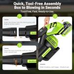 Cordless Leaf Blower with 715 CFM, 35,000 RPM Brushless Motor, Lightweight Electric Blower with LCD & 3-Speed Modes, Battery Powered with 2×4.0Ah Batteries & Charger for Lawn Care, Yard, Patio & Car