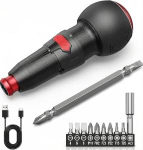 PENTASPI 3.6V Cordless Screwdriver Set, Electric Screwdriver, Rechargeable Power Screwdriver, Electric Ball Grip Screwdriver, 3N.m/10N.m MAX, 280 RPM, Type-C Charging, LED Light for Electronics, DIY
