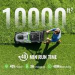 40V Cordless Lawn Mower, Electric Battery Powered 4.0Ah Walk Behind Lawnmower, 17” Cutting Width, 6-Position Height Adjustment, Bagging & Mulching Model, for Garden/Patio/Yark