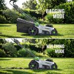 40V Cordless Lawn Mower, Electric Battery Powered 4.0Ah Walk Behind Lawnmower, 17” Cutting Width, 6-Position Height Adjustment, Bagging & Mulching Model, for Garden/Patio/Yark