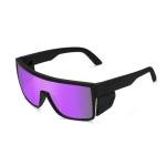 BINGKING Safety Polarized Sunglasses for Men and Women UV400 Protection and Includes Removable Side Shields,ANSI Z87 (Matte Black Purple Mirror)
