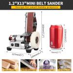 NuoDunco 3-In-1 Mini Belt Sander - Adjustable Speed Electric Grinding Sanding Machine, Handcraft System Bench Grinder Polisher Buffer for DIY Craft Wood Stained Glass Jewelry Making (Plus Kit)