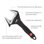 Amazon Basics Plumbing Adjustable Wrench with Soft Grip, Wide Mouth, 6.34 x 2.83 x 0.59 inches (LxWxH)