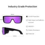 BINGKING Safety Polarized Sunglasses for Men and Women UV400 Protection and Includes Removable Side Shields,ANSI Z87 (Matte Black Purple Mirror)