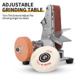 NuoDunco 3-In-1 Mini Belt Sander - Adjustable Speed Electric Grinding Sanding Machine, Handcraft System Bench Grinder Polisher Buffer for DIY Craft Wood Stained Glass Jewelry Making (Plus Kit)