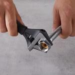 Amazon Basics Plumbing Adjustable Wrench with Soft Grip, Wide Mouth, 6.34 x 2.83 x 0.59 inches (LxWxH)