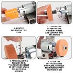 NuoDunco 3-In-1 Mini Belt Sander - Adjustable Speed Electric Grinding Sanding Machine, Handcraft System Bench Grinder Polisher Buffer for DIY Craft Wood Stained Glass Jewelry Making (Plus Kit)