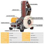 NuoDunco 3-In-1 Mini Belt Sander - Adjustable Speed Electric Grinding Sanding Machine, Handcraft System Bench Grinder Polisher Buffer for DIY Craft Wood Stained Glass Jewelry Making (Plus Kit)