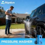 Electric Pressure Washer Power Washer Electric Powered Power Wash Power Washers with Adjustable Nozzle, Pressure Cleaning Machine with Foam Cannon for Cars, Fences, Driveways, Patios, Home Cleaning
