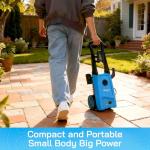 Electric Pressure Washer Power Washer Electric Powered Power Wash Power Washers with Adjustable Nozzle, Pressure Cleaning Machine with Foam Cannon for Cars, Fences, Driveways, Patios, Home Cleaning