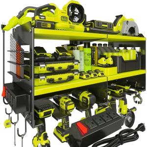 Heavy-Duty Power Tool Organizer with Power Strip