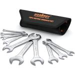 HORUSDY Thin Wrenches Set | Metric | 10-Piece | Including 5.5mm to 27mm | Bike Wrench Set | Thin Open End Wrench Set with Rolling Pouch