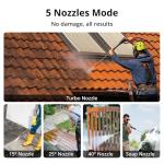 Pressure Washer, 2800PSI 2.0 GPM Max Electric Power Washer with Foam Cannon and 5 Nozzle Set, Portable Pressure Washer with 8" Wheels for Cars, Fences, Patios, Decks, Patios and Driveway Powerwasher