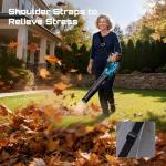 SEESII 40V Leaf Blower Cordless, 600CFM 160MPH Brushless Motor Leaf Blower with 2 * 5200mAh Batteries and Charger, Turbo Button & Variable Speed Control Electric Blower for Lawn Care, Dust and Debris