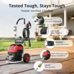 Pressure Washer, 2800PSI 2.0 GPM Max Electric Power Washer with Foam Cannon and 5 Nozzle Set, Portable Pressure Washer with 8" Wheels for Cars, Fences, Patios, Decks, Patios and Driveway Powerwasher