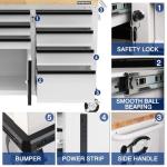 WORKPRO 62" Rolling Tool Chest, Heavy Duty Mobile Tool Storage Cabinet with 7-Drawer & 2-Door, Power Strip, Locking System, 1000 LBS Capacity Rolling Cabinet for Garage, Kitchen & Warehouse