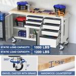 WORKPRO 62" Rolling Tool Chest, Heavy Duty Mobile Tool Storage Cabinet with 7-Drawer & 2-Door, Power Strip, Locking System, 1000 LBS Capacity Rolling Cabinet for Garage, Kitchen & Warehouse