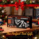 HORUSDY Thin Wrenches Set | Metric | 10-Piece | Including 5.5mm to 27mm | Bike Wrench Set | Thin Open End Wrench Set with Rolling Pouch