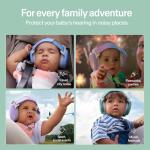 Alpine Muffy Baby Comfort - Protects Hearing for Babies and Toddlers - CE & ANSI Certified - Unique Headband for Safe fit & Comfort - Multi-adjustable for Ages 3-48 Months, 24dB Sound Reduction, Green