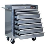 WTRAVEL Rolling Tool Chest with 7-Drawer Tool Box with Wheels Multifunctional Tool Cart Mechanic Tool Storage Cabinet for Garage, Warehouse, Workshop, Repair Shop (Silver)