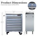 WTRAVEL Rolling Tool Chest with 7-Drawer Tool Box with Wheels Multifunctional Tool Cart Mechanic Tool Storage Cabinet for Garage, Warehouse, Workshop, Repair Shop (Silver)