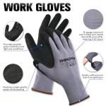 UNINOVA Sandy Nitrile Coated Work Gloves, Safety Work Gloves with Grip for Men Women, Touch Screen High Dexterity, Non-slip for Construction Warehouse DIY General Handling(Large,12Pairs)