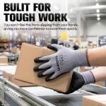 UNINOVA Sandy Nitrile Coated Work Gloves, Safety Work Gloves with Grip for Men Women, Touch Screen High Dexterity, Non-slip for Construction Warehouse DIY General Handling(Large,12Pairs)