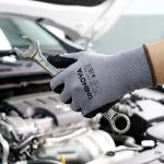 UNINOVA Sandy Nitrile Coated Work Gloves, Safety Work Gloves with Grip for Men Women, Touch Screen High Dexterity, Non-slip for Construction Warehouse DIY General Handling(Large,12Pairs)