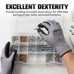 UNINOVA Sandy Nitrile Coated Work Gloves, Safety Work Gloves with Grip for Men Women, Touch Screen High Dexterity, Non-slip for Construction Warehouse DIY General Handling(Large,12Pairs)