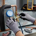 UNINOVA Sandy Nitrile Coated Work Gloves, Safety Work Gloves with Grip for Men Women, Touch Screen High Dexterity, Non-slip for Construction Warehouse DIY General Handling(Large,12Pairs)