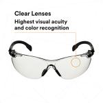 3M Solus 1000 Series, S1501SGAF, Black Temples, Scotchgard Anti-Fog Coating, Clear AF-AS lens