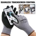 UNINOVA Sandy Nitrile Coated Work Gloves, Safety Work Gloves with Grip for Men Women, Touch Screen High Dexterity, Non-slip for Construction Warehouse DIY General Handling(Large,12Pairs)