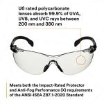 3M Solus 1000 Series, S1501SGAF, Black Temples, Scotchgard Anti-Fog Coating, Clear AF-AS lens