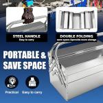 FITHOIST Metal Cantilever Tool Box, 3-Tier 5 Tray Fold Out Stainless Steel Tool Box with Handle, 14" Stack-able Portable Tool Storage Box Organizers Chest for Household Factory Warehouse Repair Shop