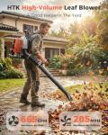 HTK 63 CC Gas Backpack Leaf Blower - 2-Stroke Engine, High-Velocity 665 CFM, Ergonomic Design, Low Vibration, and Cruise Control for Effortless Yard Mastery All Year Round