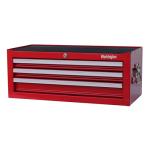 Workington Industrial 3 Drawers Portable Metal Intermediate Box, 26" Middle Tool Chest Cabinet with Ball Bearing Drawer Slides, Steel Tool Storage Box Organizer 4009 Red