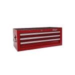Workington Industrial 3 Drawers Portable Metal Intermediate Box, 26" Middle Tool Chest Cabinet with Ball Bearing Drawer Slides, Steel Tool Storage Box Organizer 4009 Red