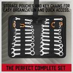 Premium Midget Wrench Set - 22-Piece Mini Combination Wrench Set Metric & SAE Ignition Wrench Sets 4-10mm & 5/32'' to 7/16'' Lightweight Small Carry Pouch
