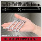 Premium Midget Wrench Set - 22-Piece Mini Combination Wrench Set Metric & SAE Ignition Wrench Sets 4-10mm & 5/32'' to 7/16'' Lightweight Small Carry Pouch