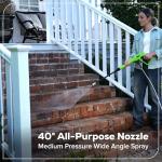 Greenworks 1700 PSI and 1.2 GPM Pressure Washer - Ultra Compact & Lightweight, Ideal for Cleaning patios, Decks, Sidewalks, Outdoor Furniture, Bikes, Cars, and Small Driveway Areas.