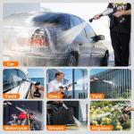 Cordless Pressure Washer Battery Powered,Portable Power Washer with 2pcs 4.5Ah Battery&Charger & 6-in-1 Nozzle,2 Power Level & on/Off Button,Handheld Pressure Washer for Car,Home,Garden Patio (8.5m)