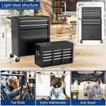 Percince High Capacity Rolling Tool Boxes with Wheels and Drawers, 8-Drawer Storage Cabinet,Detachable Organizer Combo,Mobile Lockable Toolbox for Workshop Mechanics Garage (Black)