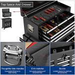 Percince High Capacity Rolling Tool Boxes with Wheels and Drawers, 8-Drawer Storage Cabinet,Detachable Organizer Combo,Mobile Lockable Toolbox for Workshop Mechanics Garage (Black)