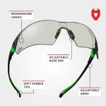 NoCry Tinted Safety Glasses for Men and Women with Anti-Fog and Scratch Resistant Wrap-Around Lenses — Adjustable Temples and Nose Pads — 100% UV Resistant, ANSI Z87.1 Certified Protective Eyewear